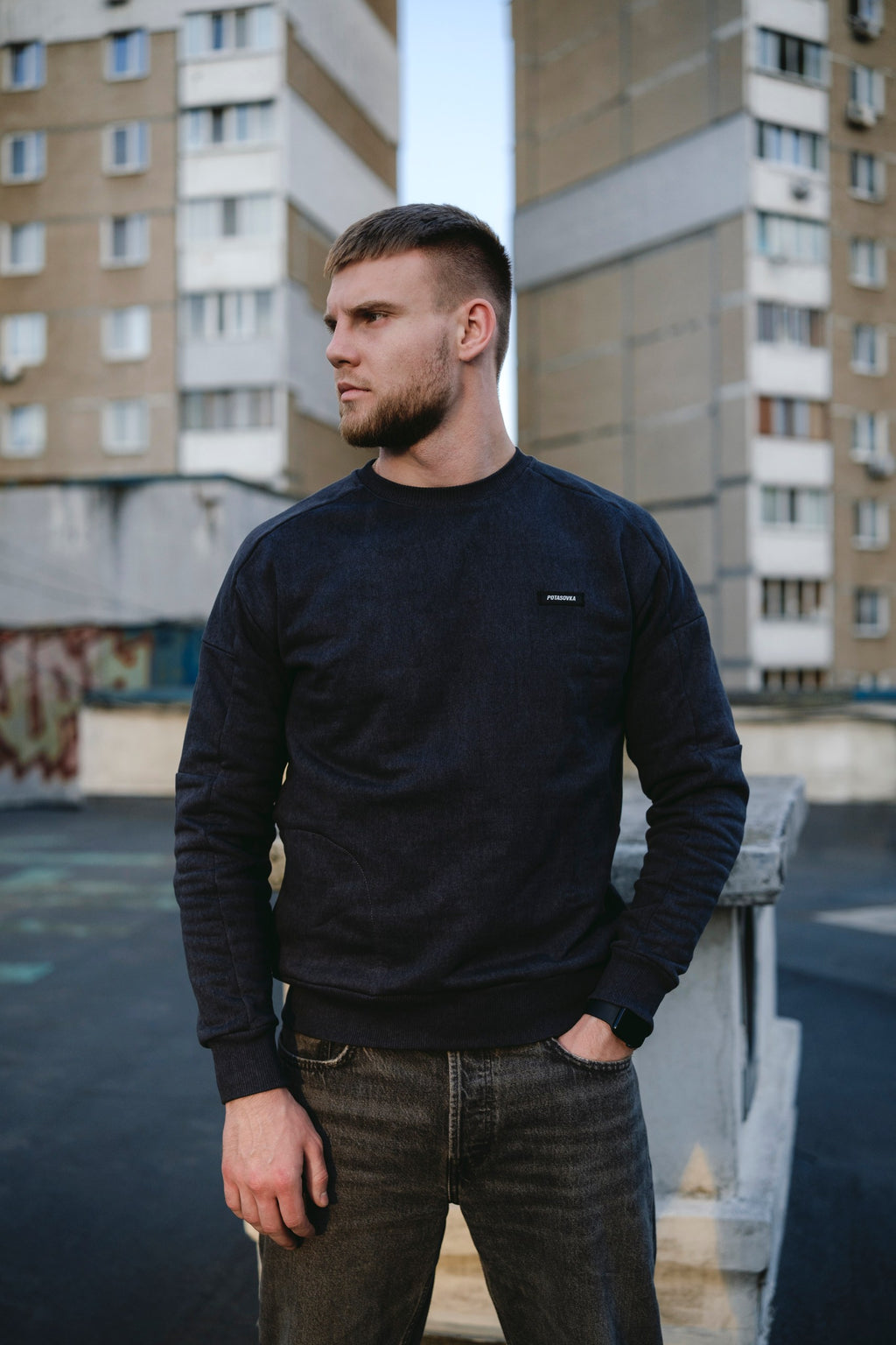 SWEATSHIRT LOGO ANTHRACITE