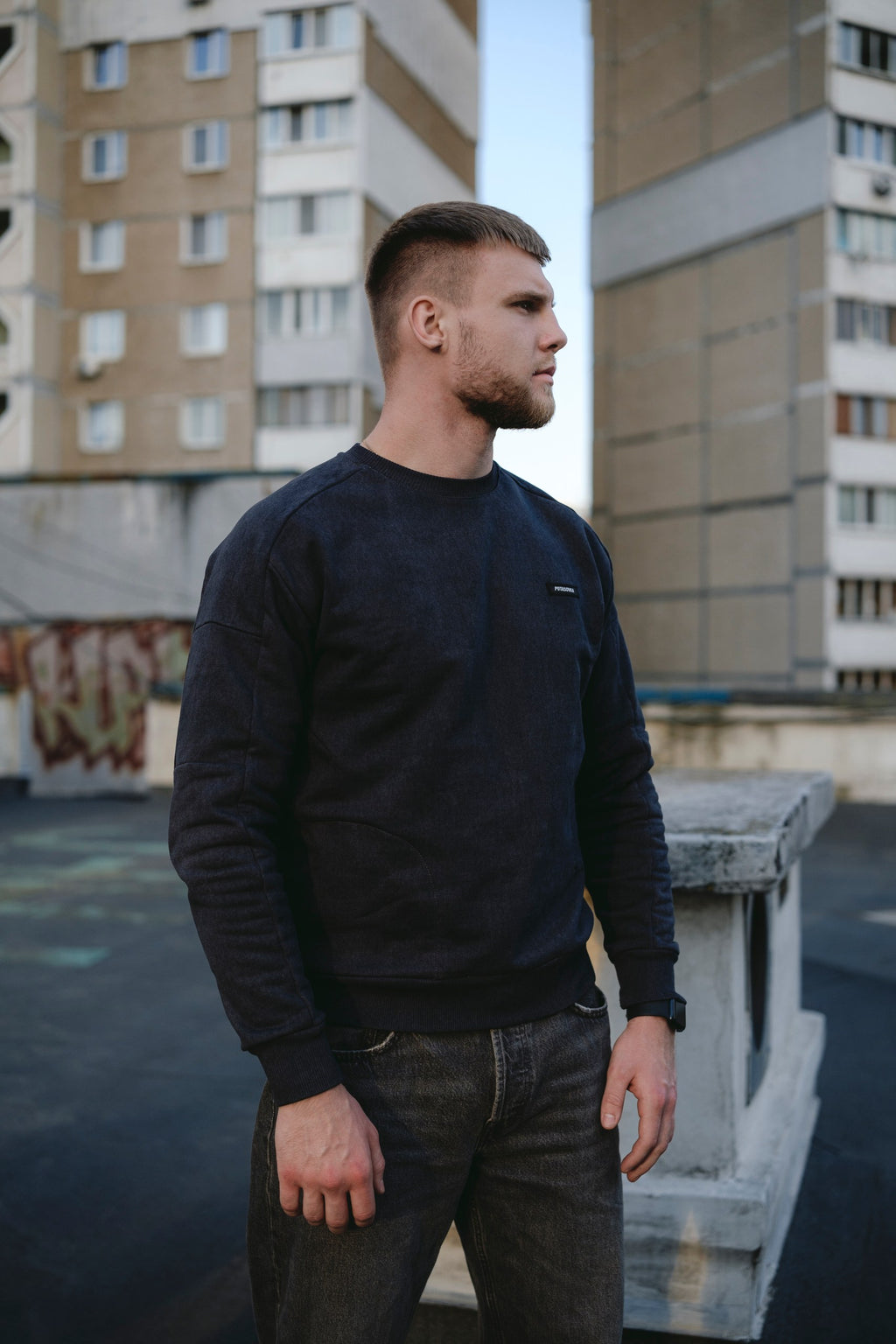 SWEATSHIRT LOGO ANTHRACITE