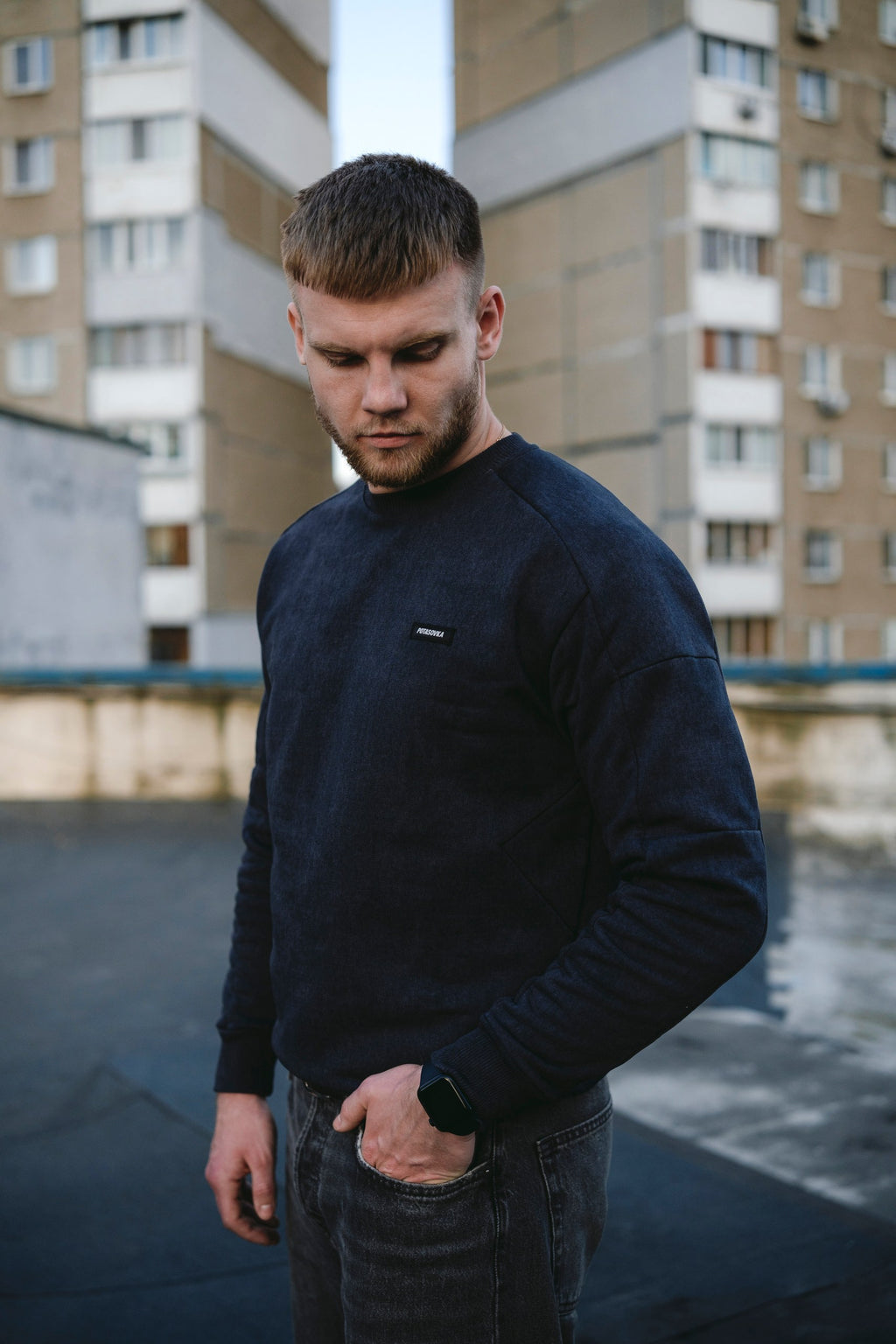 SWEATSHIRT LOGO ANTHRACITE