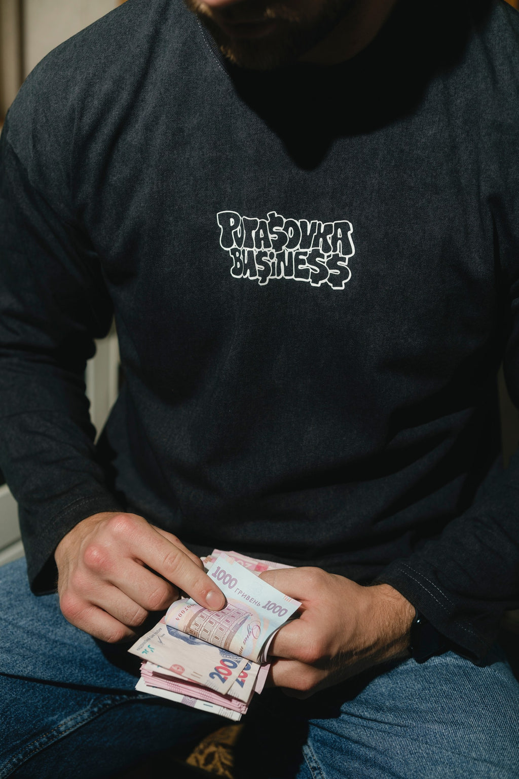 LONG SLEEVE  BUSINESS FLOW ANTHRACITE