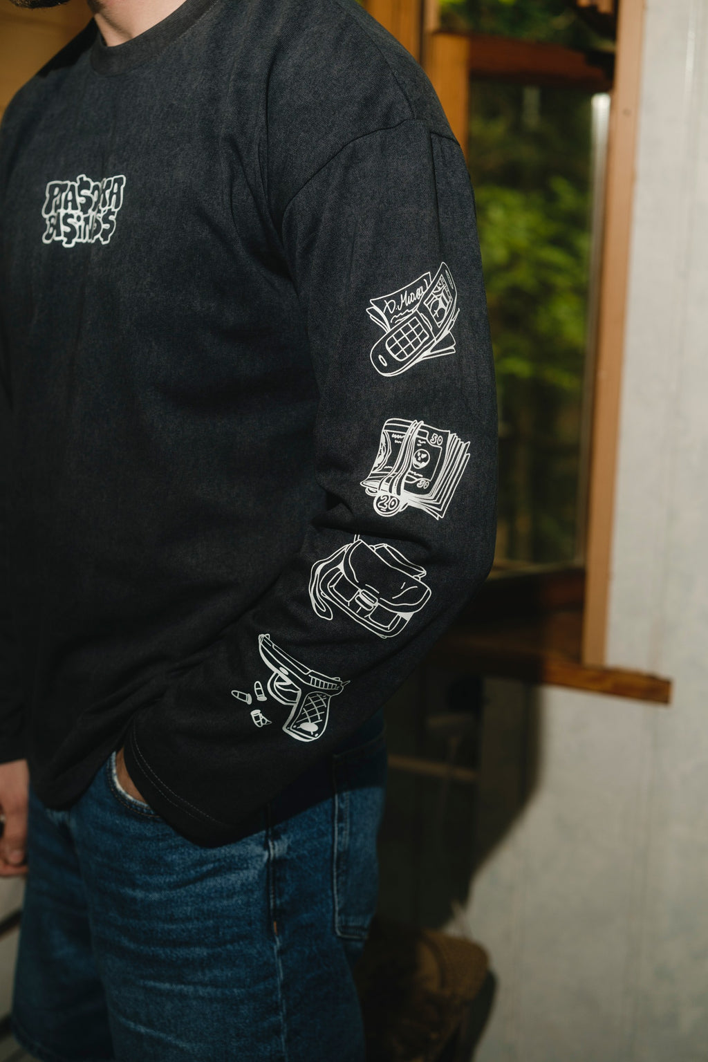 LONG SLEEVE  BUSINESS FLOW ANTHRACITE