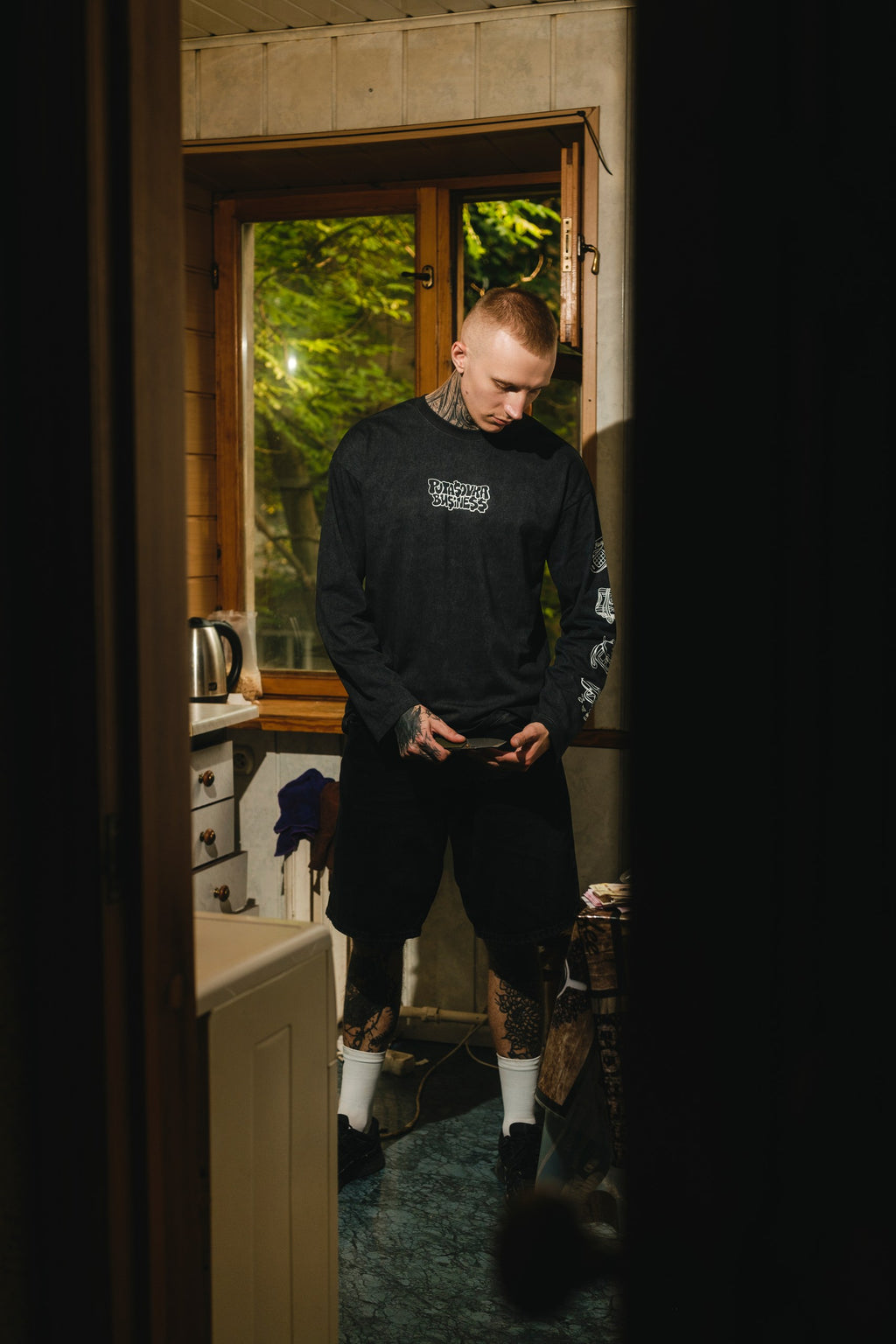 LONG SLEEVE  BUSINESS FLOW ANTHRACITE