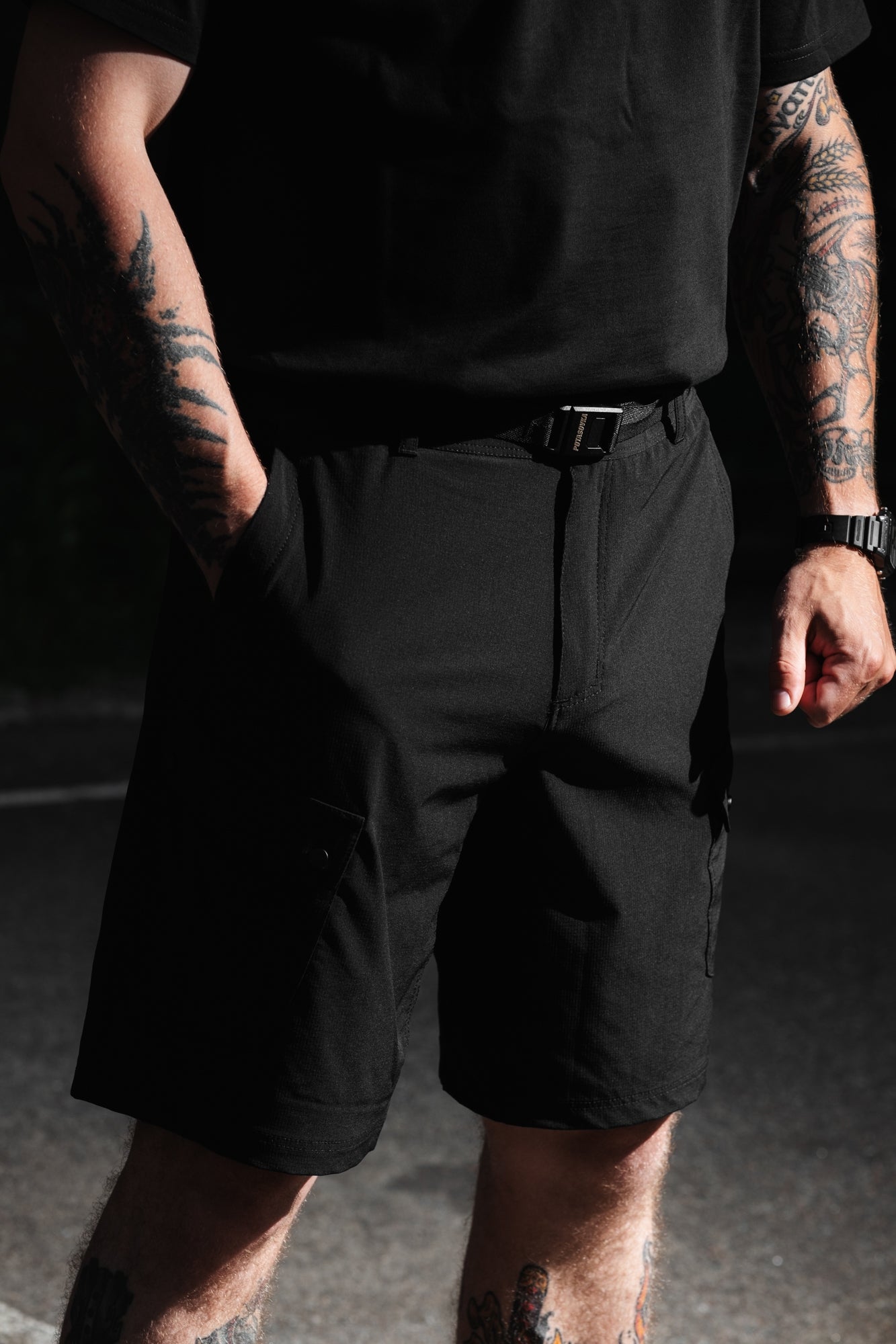 NYLON SHORTS 01 GLD BLACK