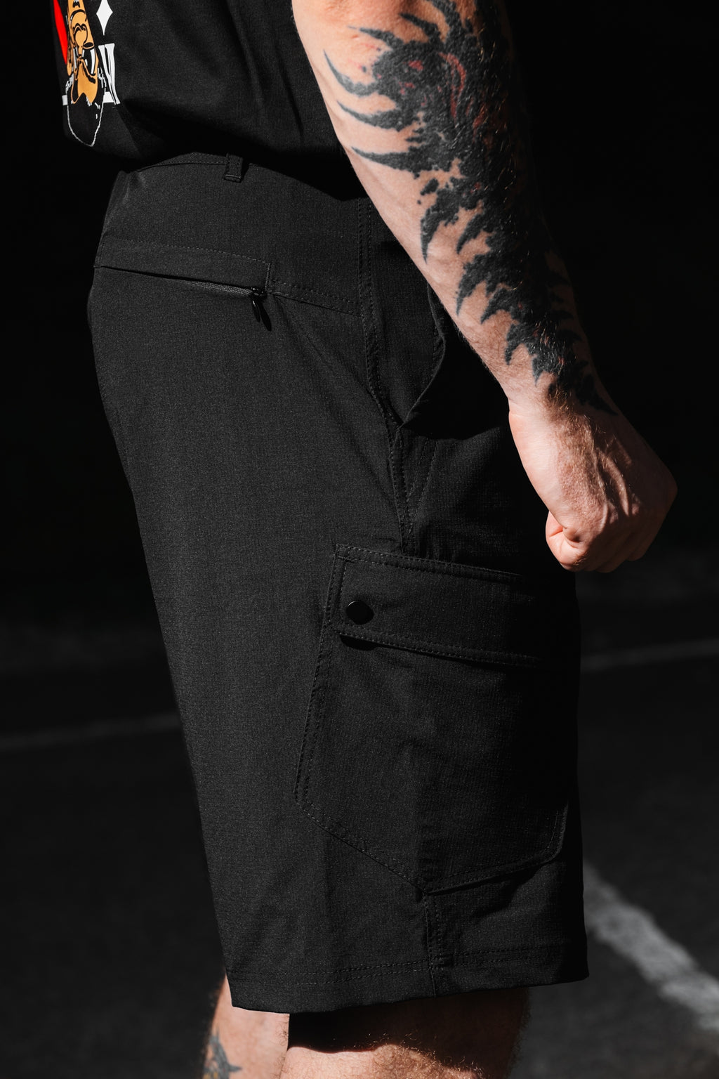 NYLON SHORTS 01 GLD BLACK