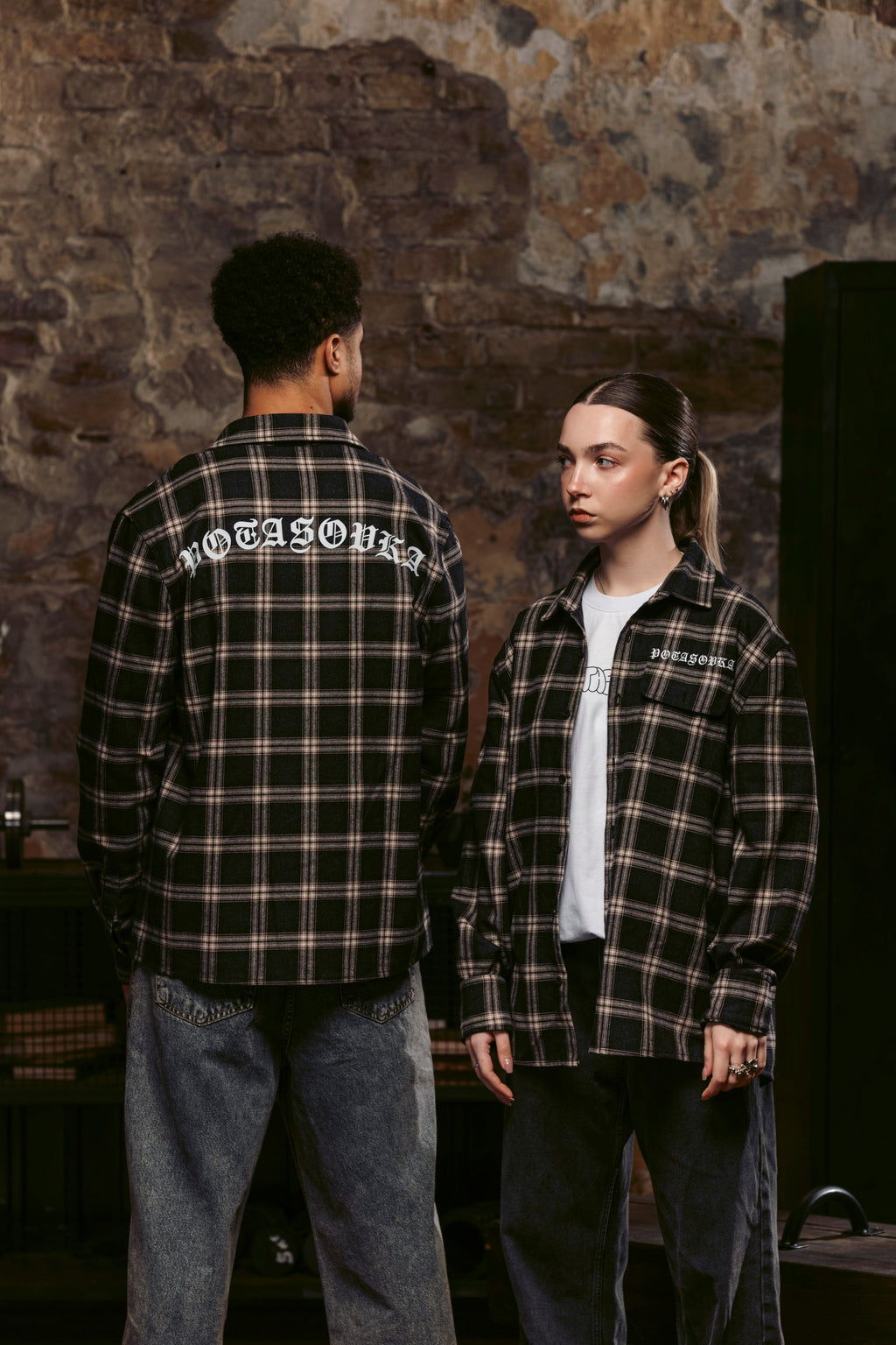 SHIRT CALLIGRAPHY NAVY PLAID