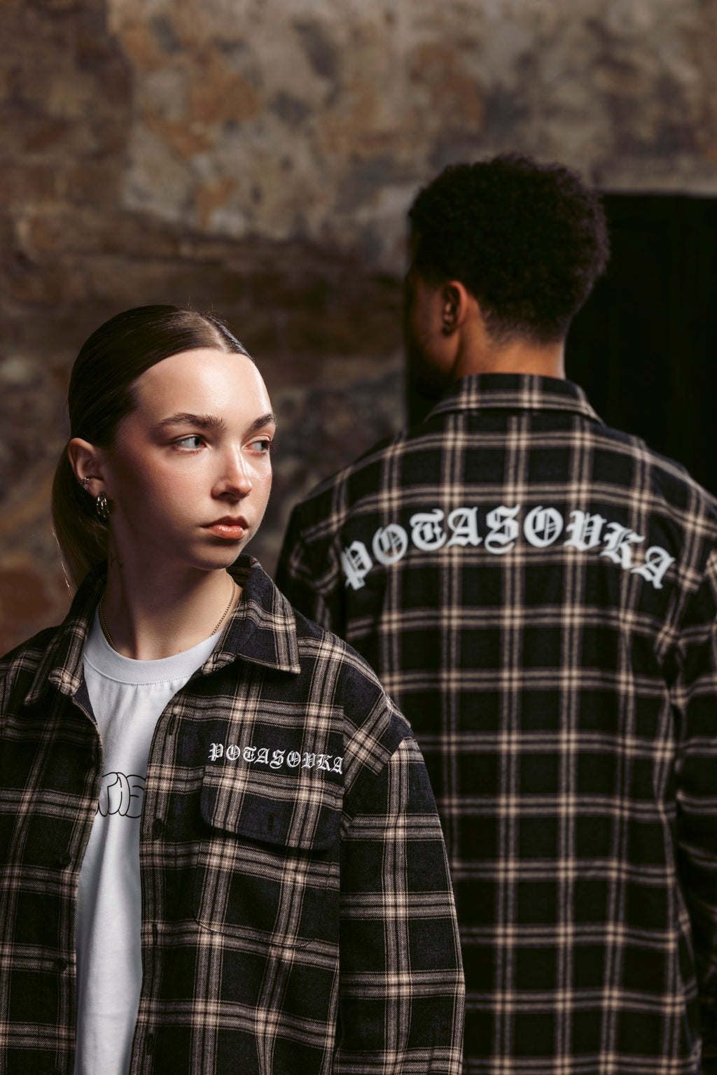 SHIRT CALLIGRAPHY NAVY PLAID