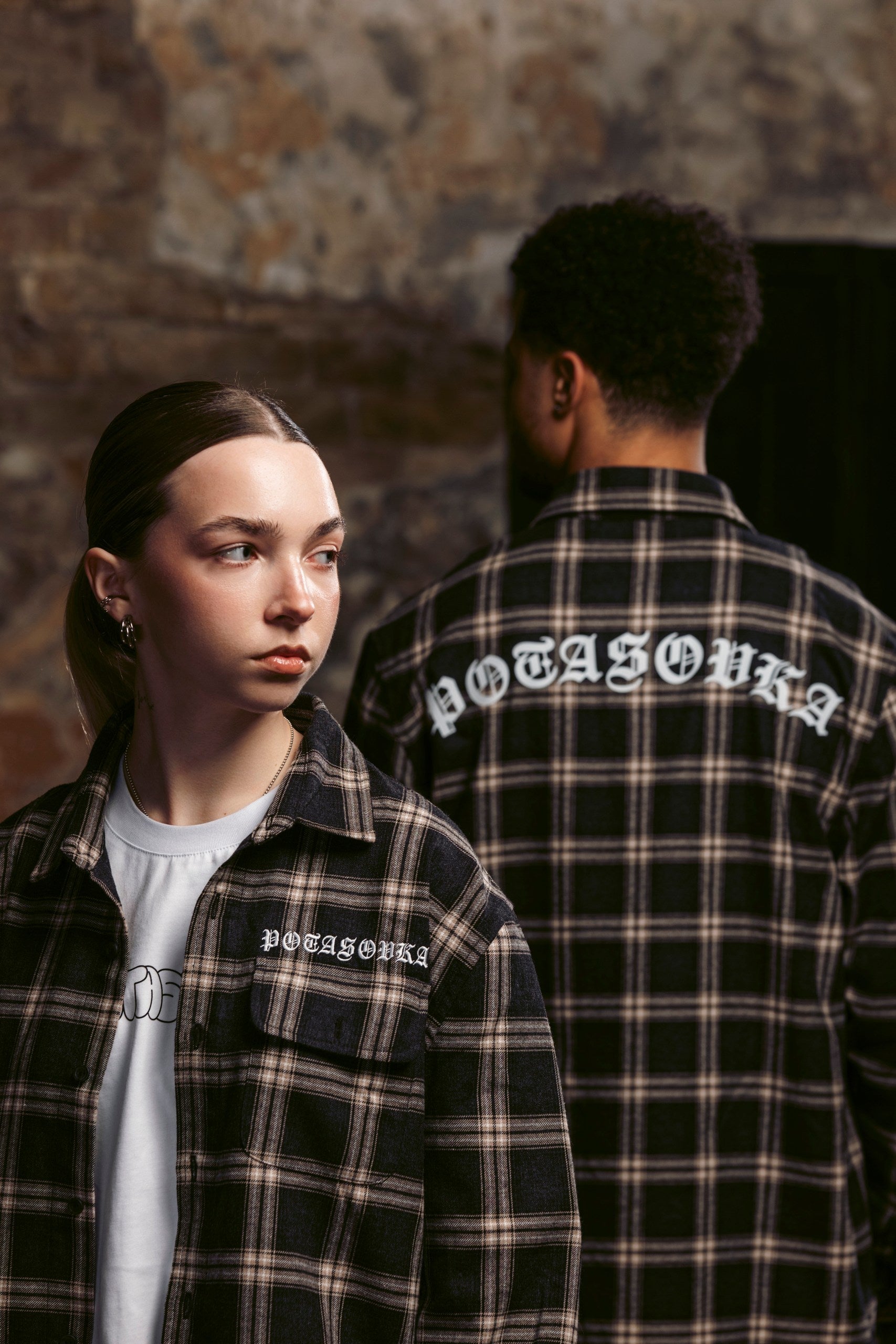 SHIRT CALLIGRAPHY NAVY PLAID