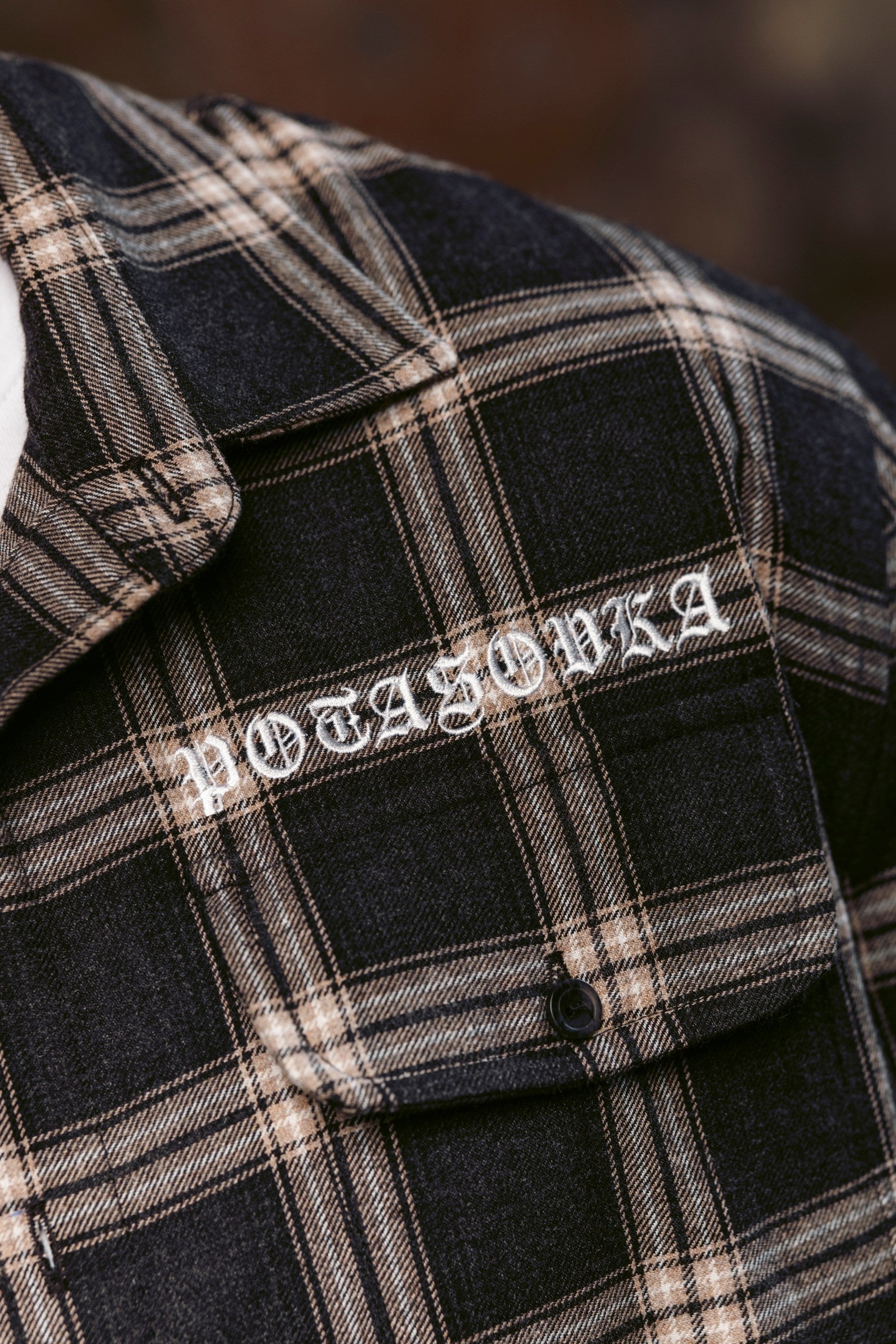 SHIRT CALLIGRAPHY NAVY PLAID