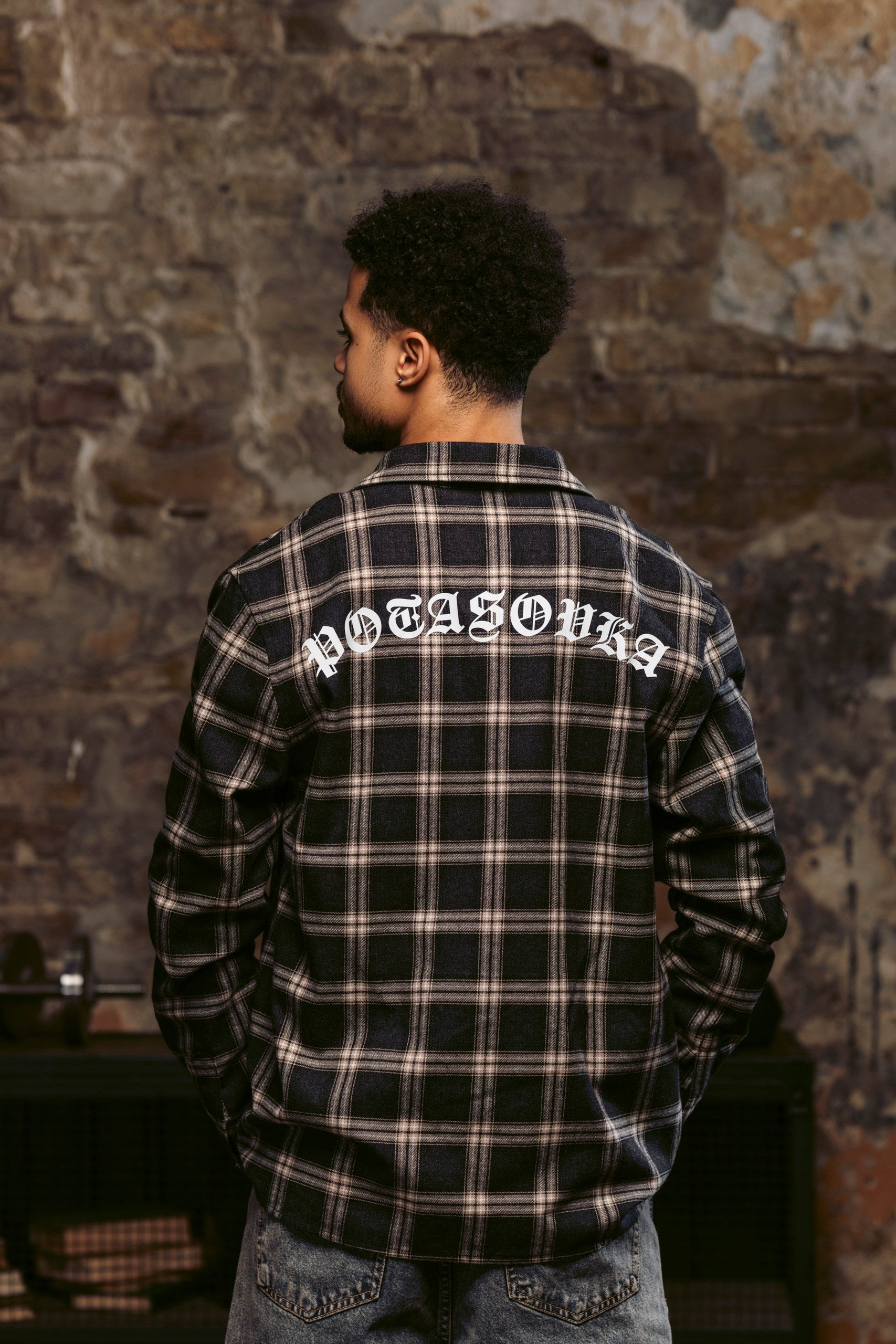 SHIRT CALLIGRAPHY NAVY PLAID