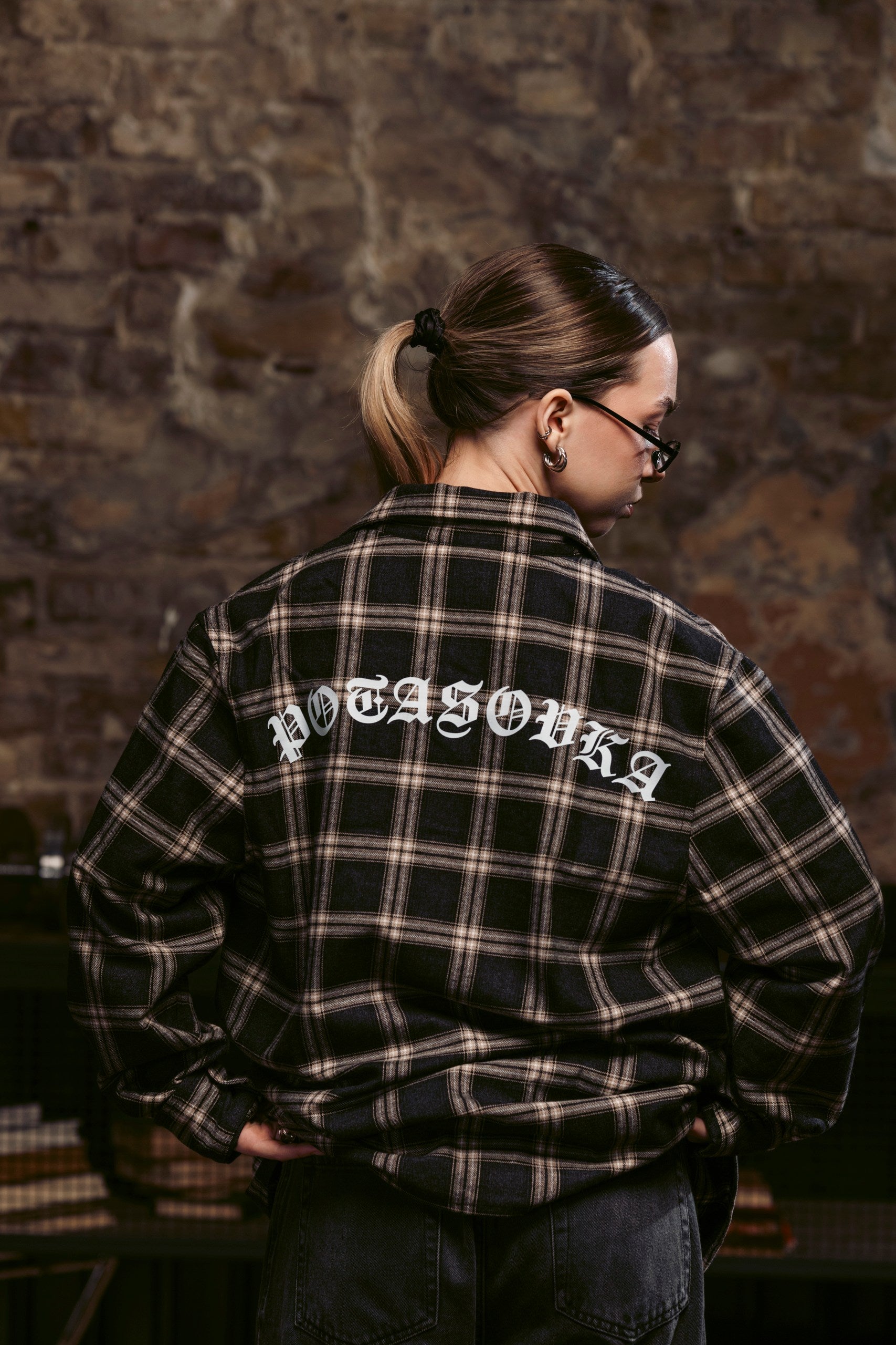 SHIRT CALLIGRAPHY NAVY PLAID