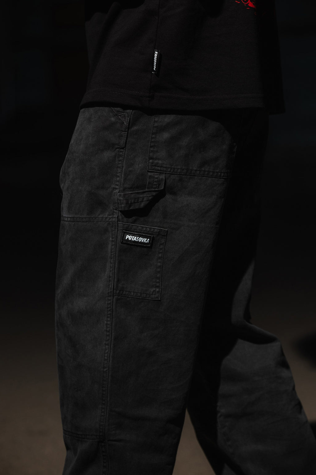 COTTON WORK PANTS BLACK