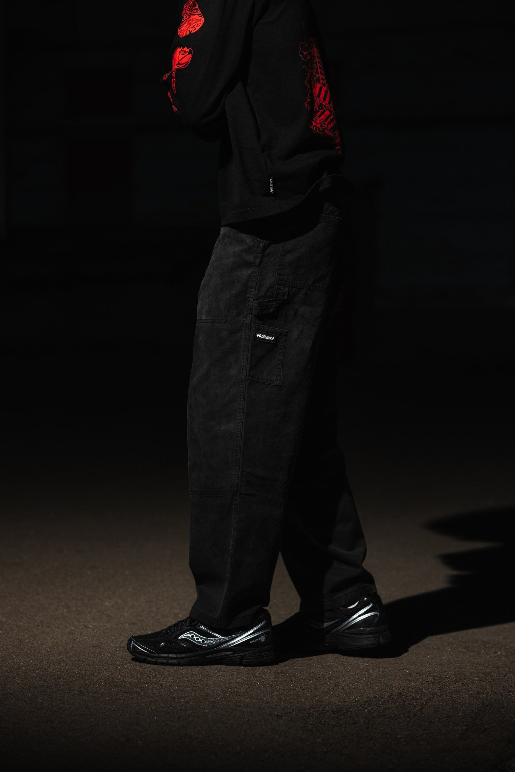 COTTON WORK PANTS BLACK