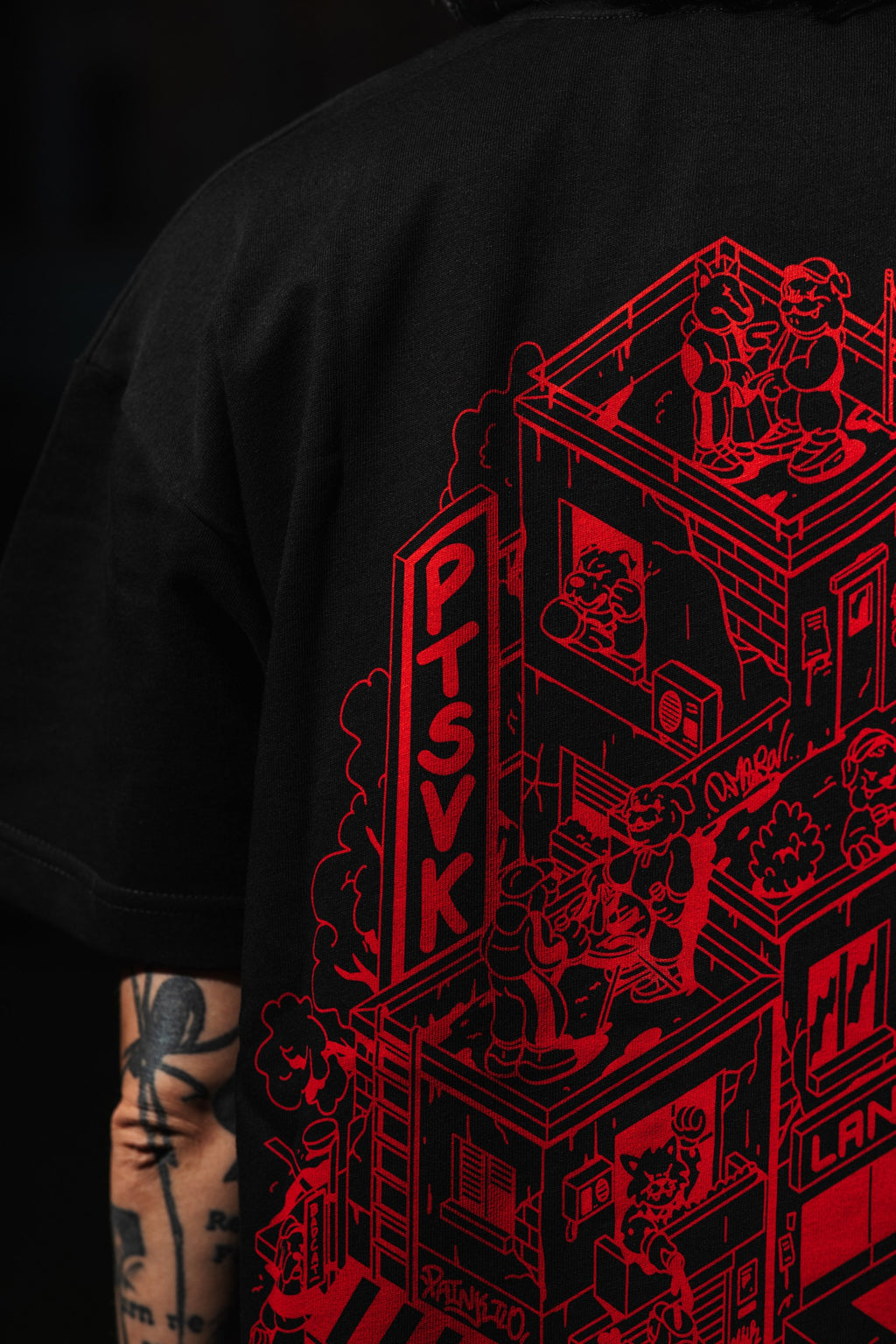 T-SHIRT DOGS LAND BLACK