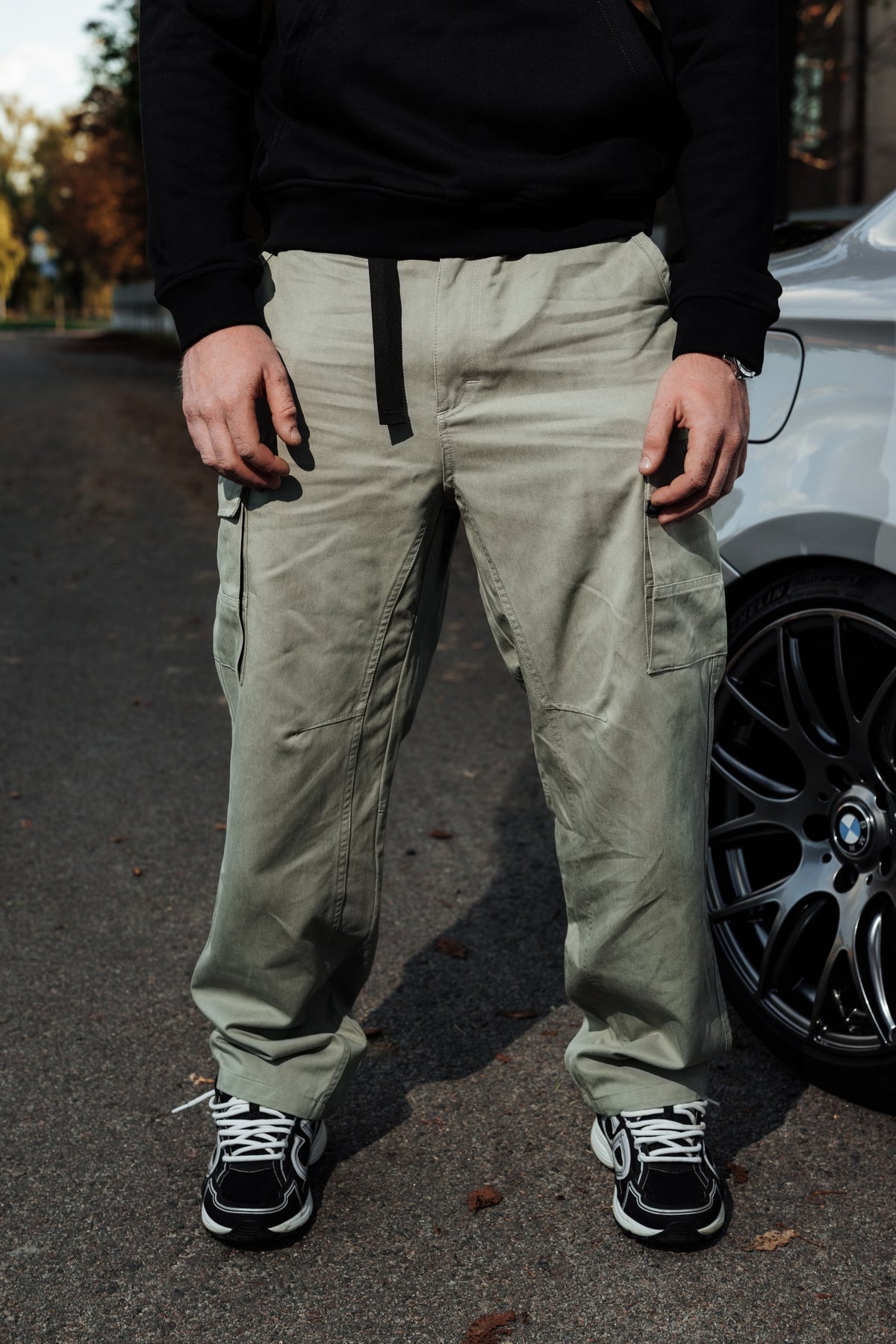 COTTON CARGO PANTS OLIVE