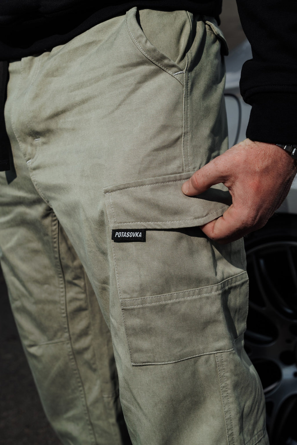 COTTON CARGO SHORTS BLACK