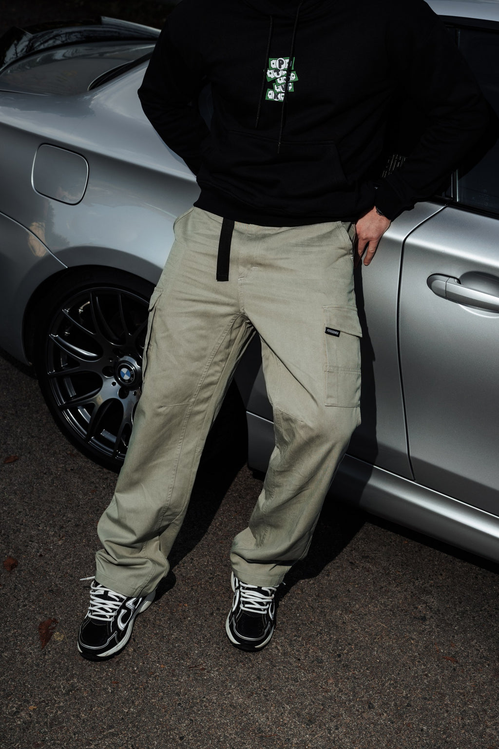 COTTON CARGO SHORTS BLACK