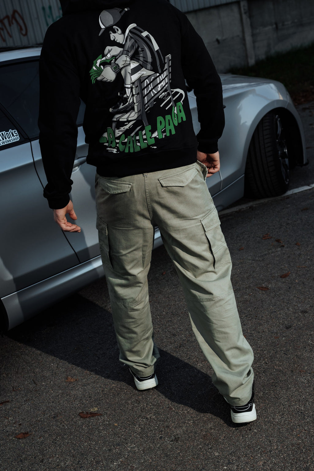 COTTON CARGO SHORTS BLACK